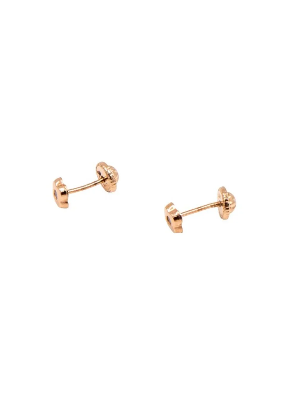 14K Yellow Gold Flower Moissanite Screw Back Stud Earrings Child Petite